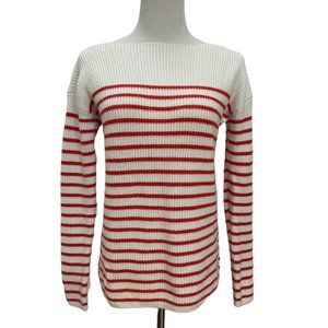 GAP pullover sweater, size women's SX, red and white striped long sleeve cotton